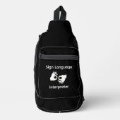 Tolk gebarentaal heuptas zwart sling bag (Voorkant)