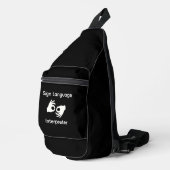 Tolk gebarentaal heuptas zwart sling bag (Rechterhoek)