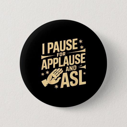 Tolk gebarentaal werk doofheid interpreteren ronde button 5,7 cm (Voorkant)