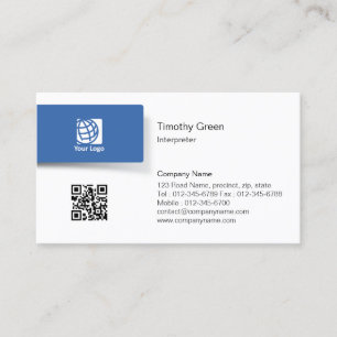Tolk Special Skills Services Blue Tab Logo Visitekaartje