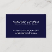 tolk/vertaler Engels - Spaans eminine Visitekaartje (Achterkant)