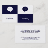 tolk/vertaler Engels - Spaans Masculine Visitekaartje (Voorkant / Achterkant)