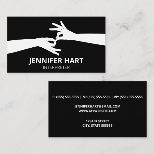 tolk visitekaartje (Voorkant / Achterkant)