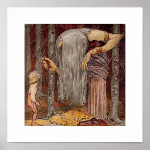 Toll die Little Boy een Twig aanbiedt Poster