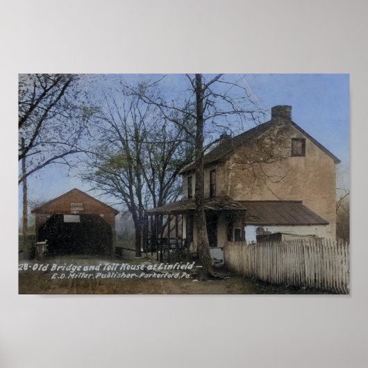 Toll House Covered Bridge Linfield PA Poster (Voorkant)