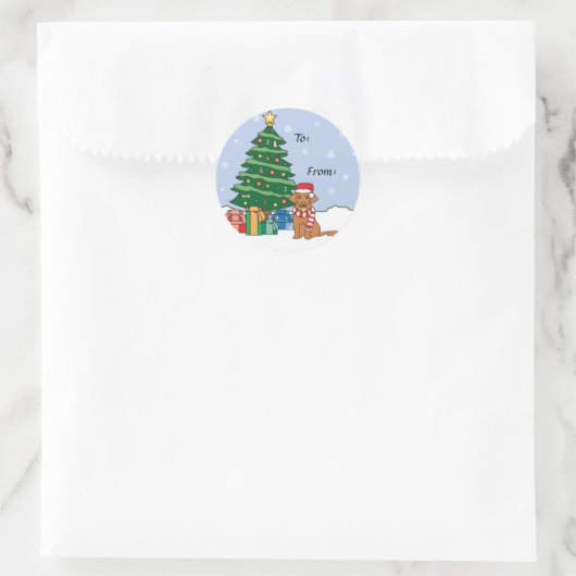 Toller en kerstboom ronde sticker (Tas)