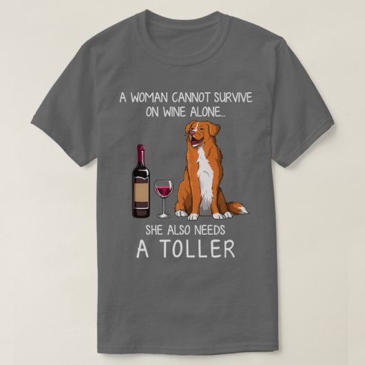 Toller en wine Funny dog T-shirt (Design voorkant)