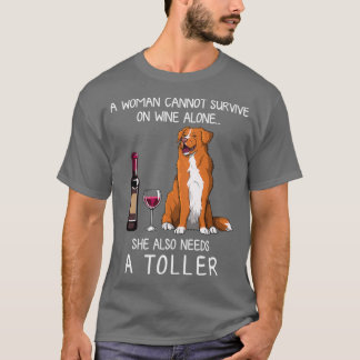 Toller en wine Funny dog T-shirt
