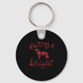 Toller Merry Christmas Buffalo Plaid Dog Cute For  Sleutelhanger (Voorkant)