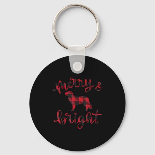 Toller Merry Christmas Buffalo Plaid Dog Cute For  Sleutelhanger (Voorkant)
