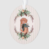 Toller met hout eend ornament (voorkant)