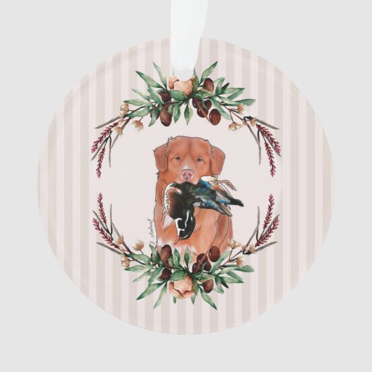 Toller met hout eend ornament (voorkant)