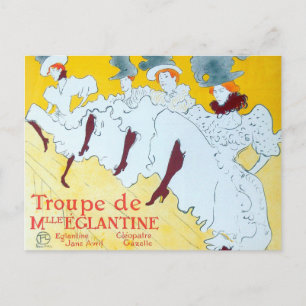 Tolouse Lautrec Dancing Girls Yellow Briefkaart