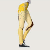Tolouse-Lautrec Dancing Girls Yellow Poster Art Leggings (Rechts)