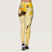 Tolouse-Lautrec Dancing Girls Yellow Poster Art Leggings (Achterkant)