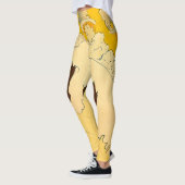 Tolouse-Lautrec Dancing Girls Yellow Poster Art Leggings (Links)