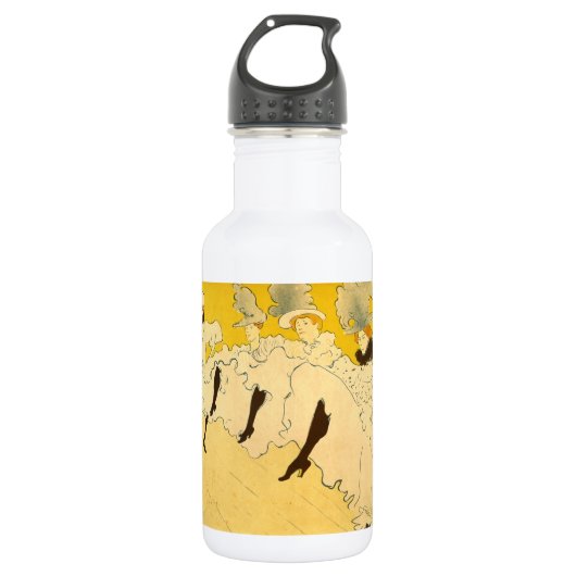 Tolouse-Lautrec Dancing Girls Yellow Poster Art Waterfles (Voorkant)