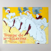 Tolouse-Lautrec Dansen Meisjes Geel Poster Kunst (Voorkant)