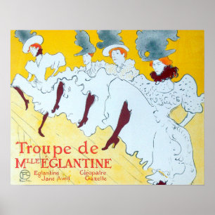 Tolouse-Lautrec Dansen Meisjes Geel Poster Kunst