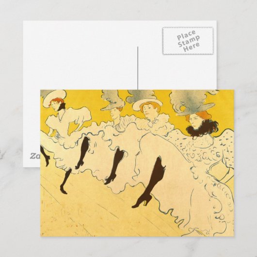 Tolouse-Lautrec Dansen Meisjes Geel Poster Kunst Briefkaart (Voorkant / Achterkant)