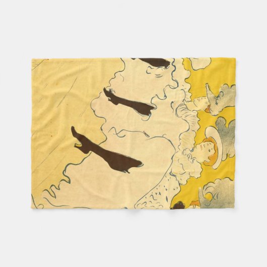 Tolouse-Lautrec Dansen Meisjes Geel Poster Kunst Fleece Deken (Voorkant (Horizontaal))