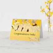 Tolouse-Lautrec Dansen Meisjes Geel Poster Kunst Kaart (Gele Bloem)