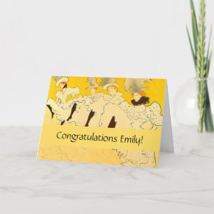 Tolouse-Lautrec Dansen Meisjes Geel Poster Kunst Kaart