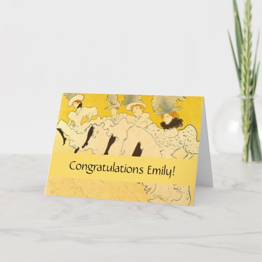 Tolouse-Lautrec Dansen Meisjes Geel Poster Kunst Kaart (Voorkant)