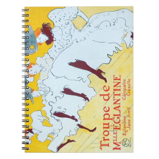 Tolouse-Lautrec Dansen Meisjes Geel Poster Kunst Notitieboek (Voorkant)