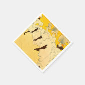 Tolouse-Lautrec Dansen Meisjes Geel Poster Kunst Servet (Hoek)