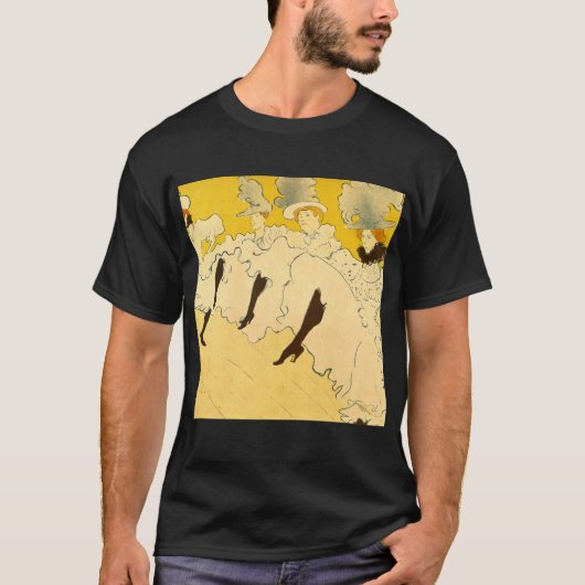 Tolouse-Lautrec Dansen Meisjes Geel Poster Kunst T-shirt (Voorkant)