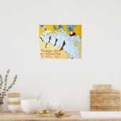 Tolouse-Lautrec Dansende Meisjes Gele Poster Kunst (Keuken)