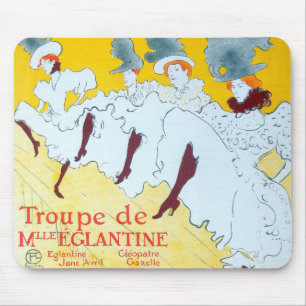 Tolouse-Lautrec Dansende Meisjes Gele Poster Kunst Muismat