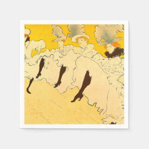 Tolouse-Lautrec Dansende Meisjes Gele Poster Kunst Servet