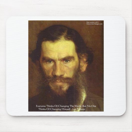 Tolstoy "Change Yourself" Wisdom Quote Gifts & T-s Muismat (Voorkant)