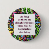 Tolstoy Quote Ronde Button 5,7 Cm (Voorkant)
