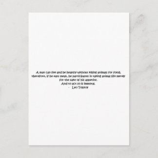 Tolstoy vegetarian quote briefkaart