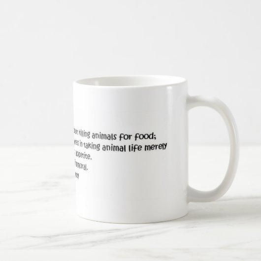 Tolstoy vegetarian quote koffiemok (Rechts)