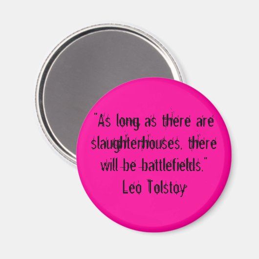 Tolstoy Vegetarian Quote Magneet (Voorkant / Achterkant)