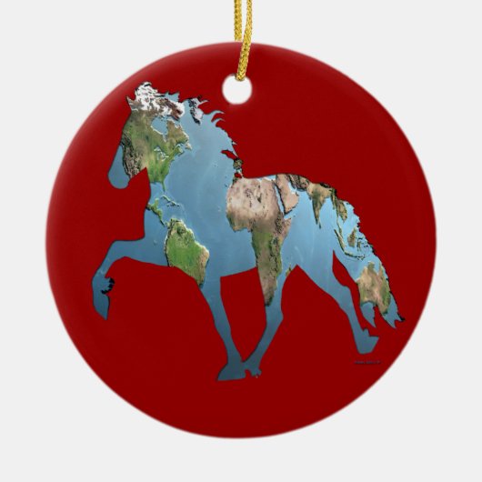 Tolt de Wereld Keramisch Ornament (Voorkant)