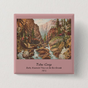 Toltec Gorge Vierkante Button 5,1 Cm