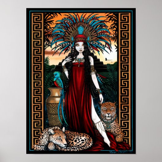 Toltec Jaguar Quetzal Priestess Zyanya Poster (Voorkant)