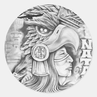 Toltec Warrior Ronde Sticker