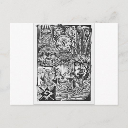 Toltec Warriors Briefkaart (Voorkant)