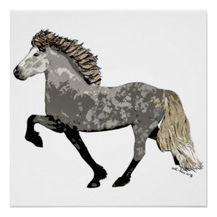 Toltende IJslandse paard Art Deco Astrid Perfect Poster