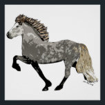 Tolting IJslands Paard Art Deco Astrid Perfect Poster<br><div class="desc">Mijn schilderij van mijn IJslandse merrie met een kleur Verander naar Astrid,  gedaan in een Art Deco stijl.</div>