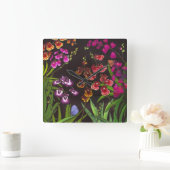 Tolumnia Equitant Oncidium Orchid Flowers Wall Clo Vierkante Klok (Huis)