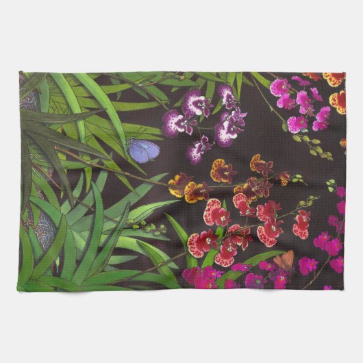 Tolumnia Equitant Oncidium Orchids Kitchen Towel Theedoek (Horizontaal)