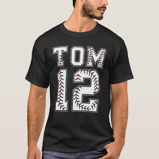 Tom 12 Baseball Steek T-Shirt (Voorkant)