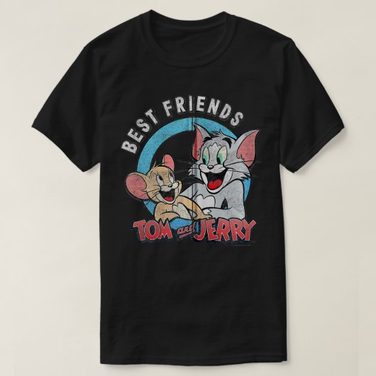 Tom and Jerry Best Friends Portret Zip T-shirt (Design voorkant)